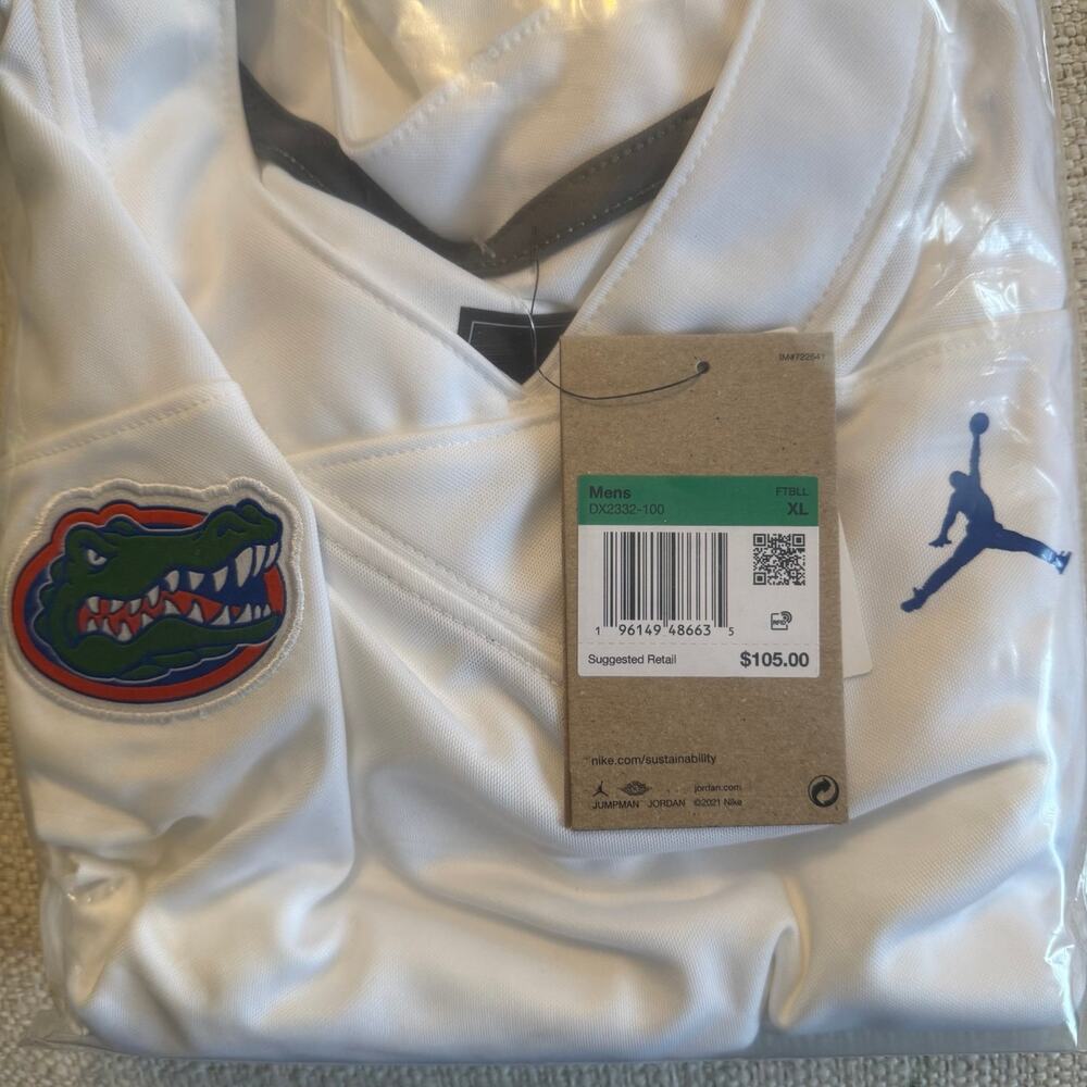 NEW JORDAN X UNIVERSITY OF FLORIDA GATORS FOOTBALL BLANK JERSEY SZ XL! - 0077